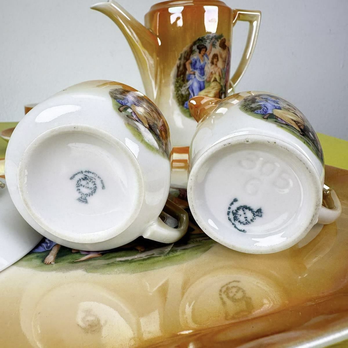 Vintage Union T Czech Slovakian Porcelain Coffee Service photo vinterior