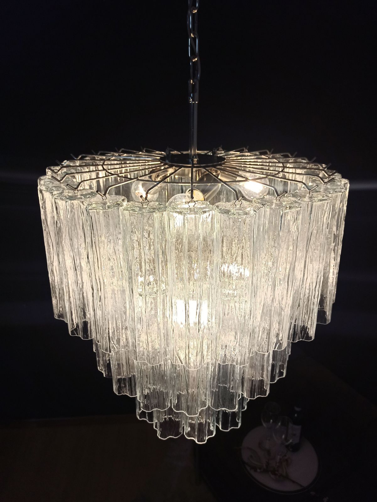 photo for sale Large Three Tier Murano Glass Tube Chandelier   52 Glasses