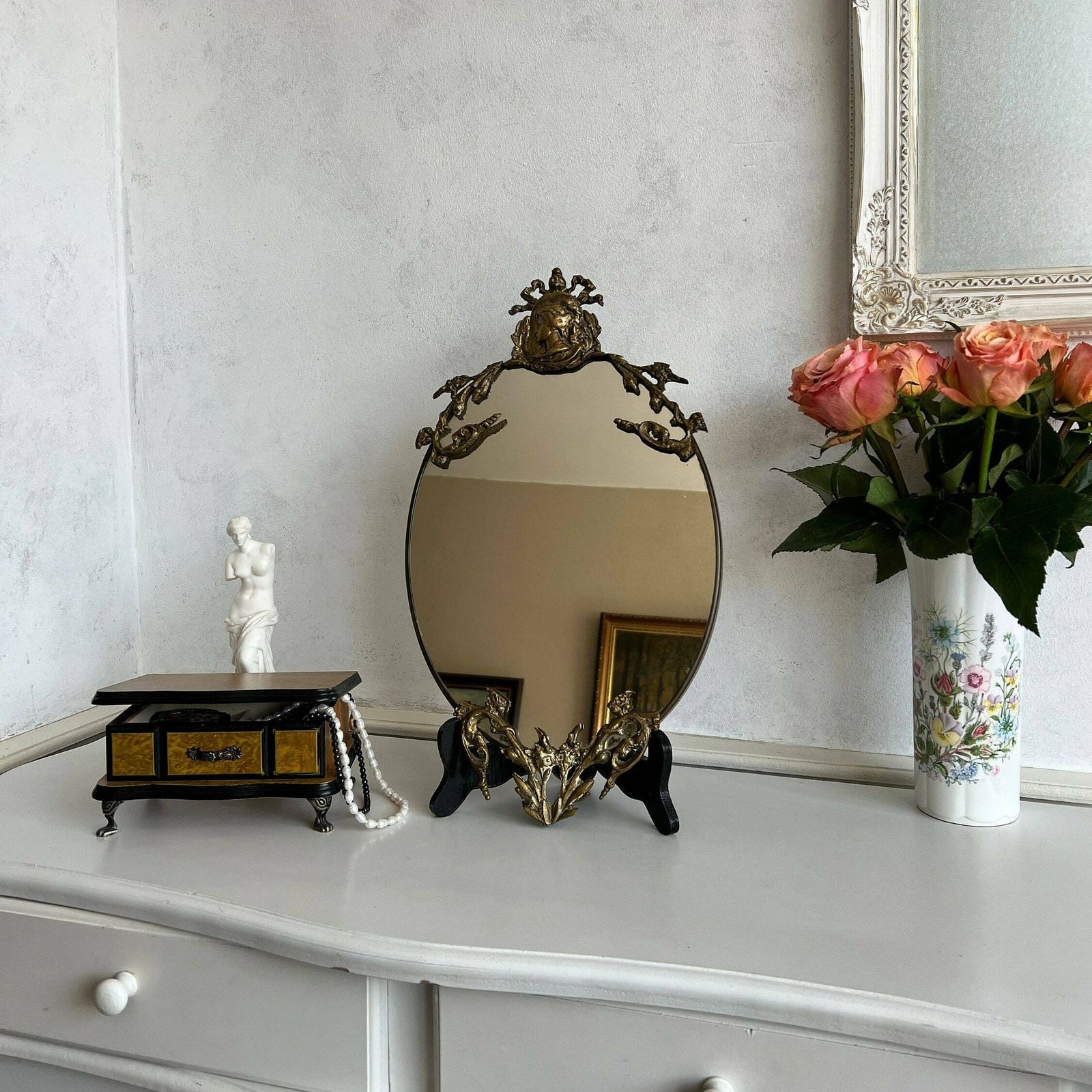 Vintage Rococo Messing Wandspiegel   Woondecoratie En Interieurontwerp