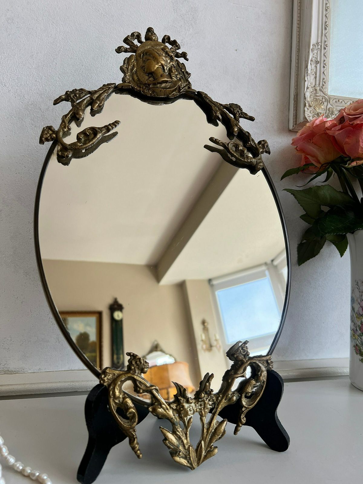 Vintage Rococo Messing Wandspiegel   Woondecoratie En Interieurontwerp photo Woonaccessoires