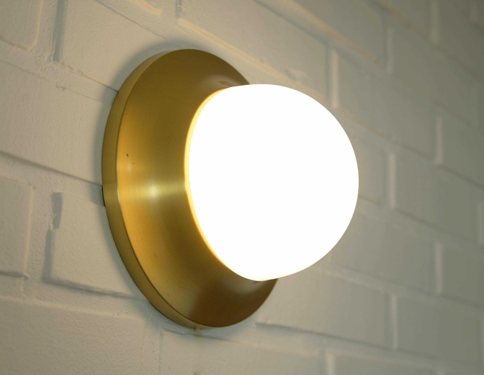 Wall Lamps / Set Of 3 / Mushroom Lamp / Vintage Brass Sconces / Space Age Style / Ceiling Lights / Mid Century Modern / 1980s / Flush Mount photo Lighting