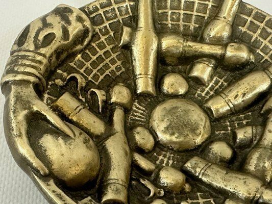 Bowling Ashtray In Bronze Attributed To National Brass And Iron Works, 1910s photo Home Decor