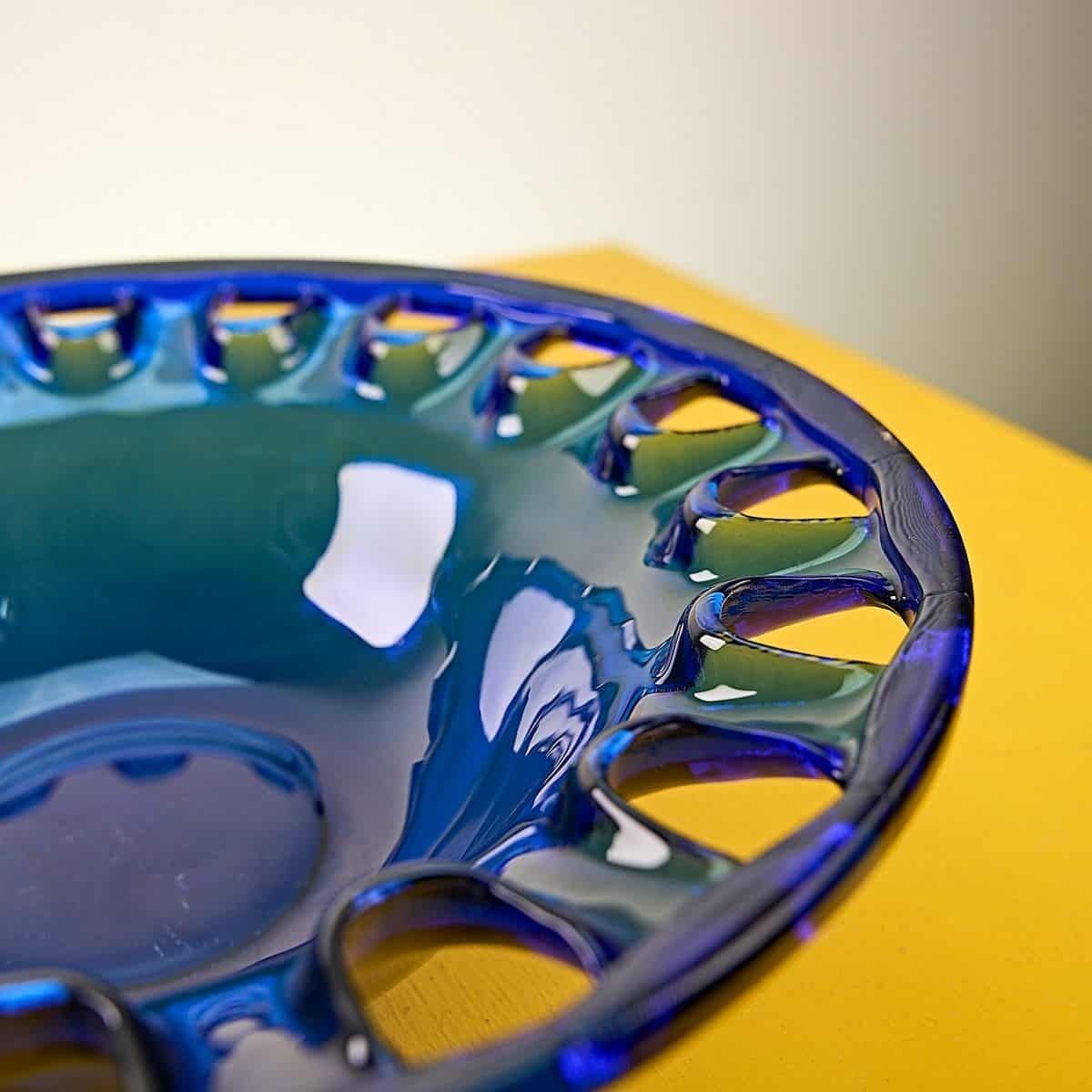 Vintage Cobalt Blue Glass Centerpiece photo Home Decor
