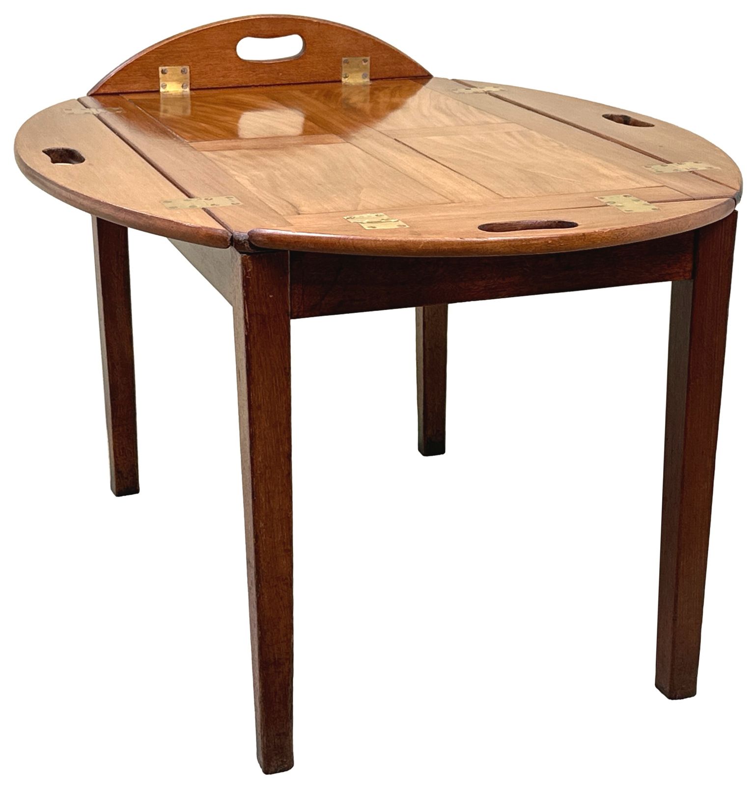 Mahogany Georgian Oval Butlers Tray On Stand photo for sale