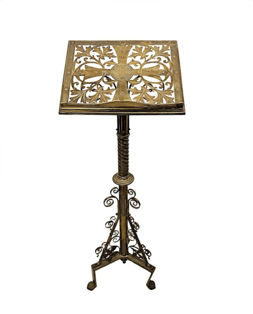 A Very Rare 19th Century Brass Church Lectern photo furniture