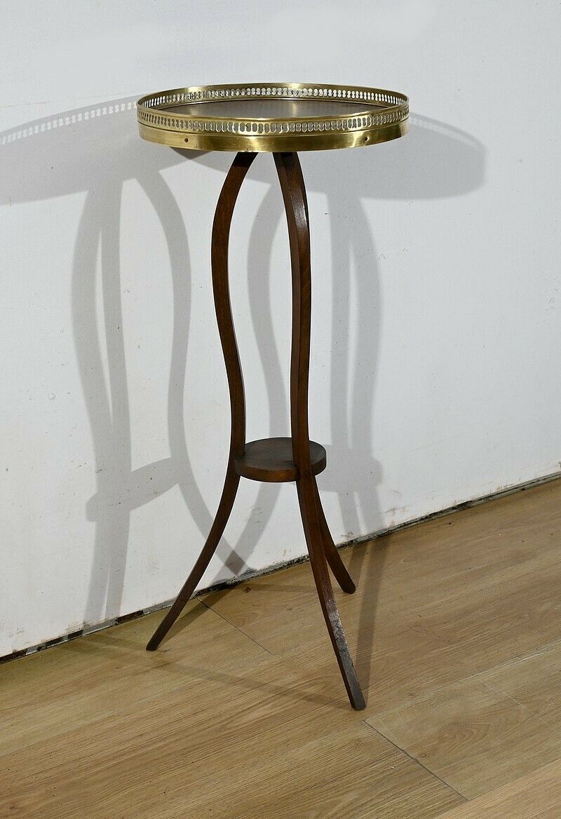Small Mahogany Pedestal Table, Louis XVI Style – 1900 photo furniture