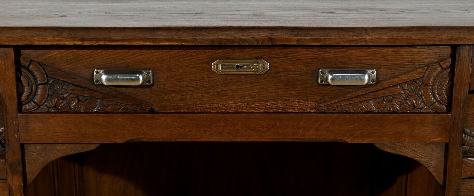 Oak Pedestal Desk, Art Deco – 1940 photo buy