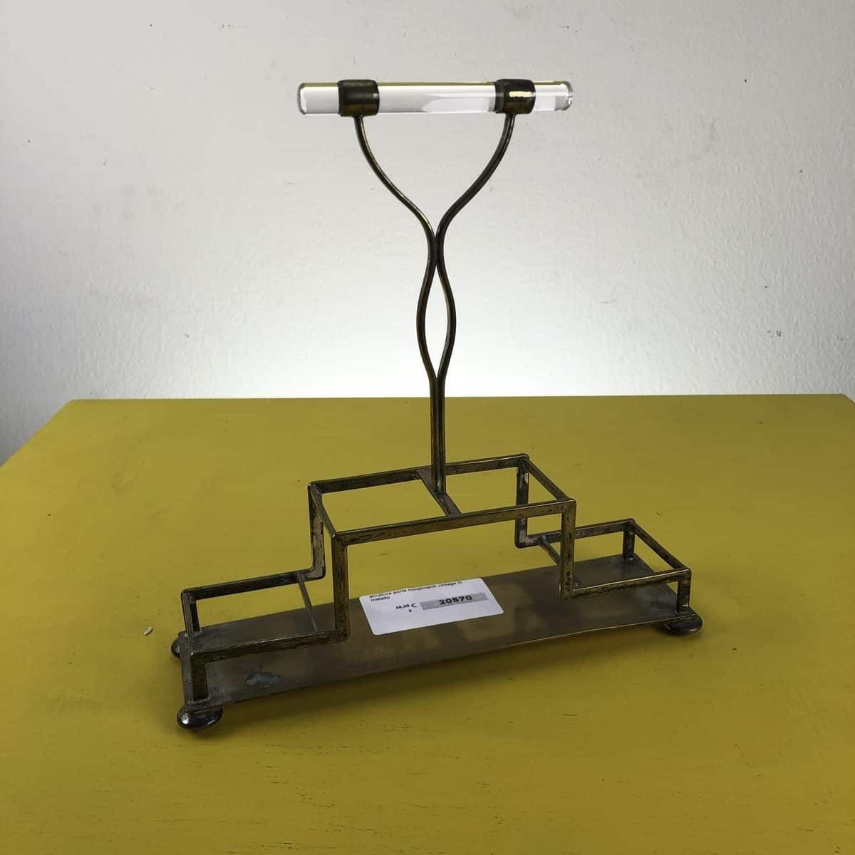 Vintage Metal Condiment Holder Structure