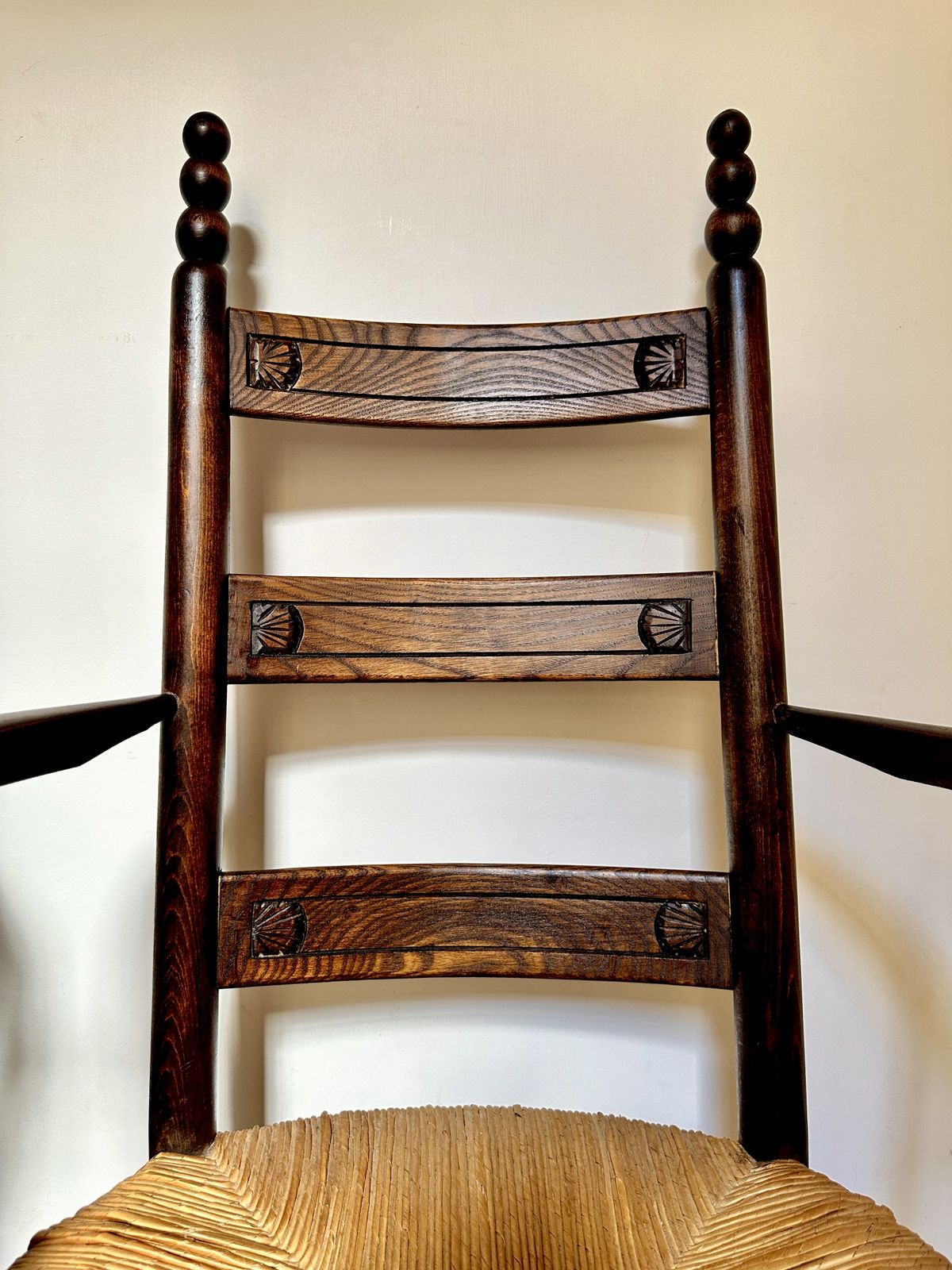 Pair Of Early C20th Breton Rush Seat Armchairs photo 845.0