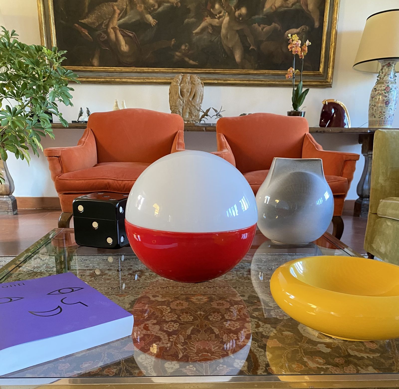 Space Age Ceramic And Glass Table Lamp, Alvino Bagni Italy 1970s photo buy