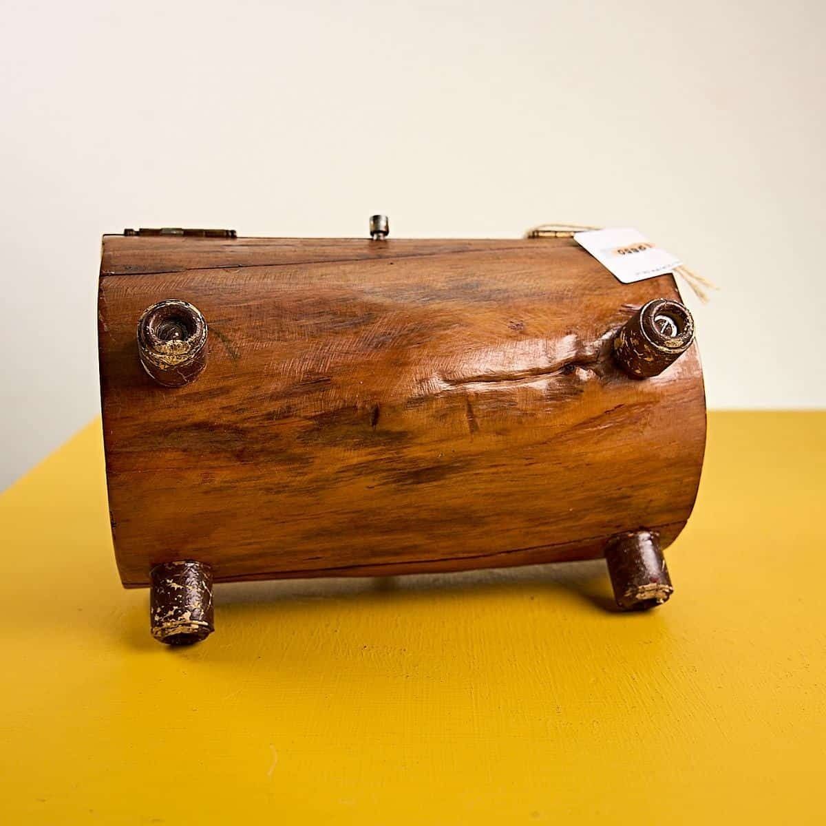 Vintage Wooden Box Made From A Trunk photo Home Decor