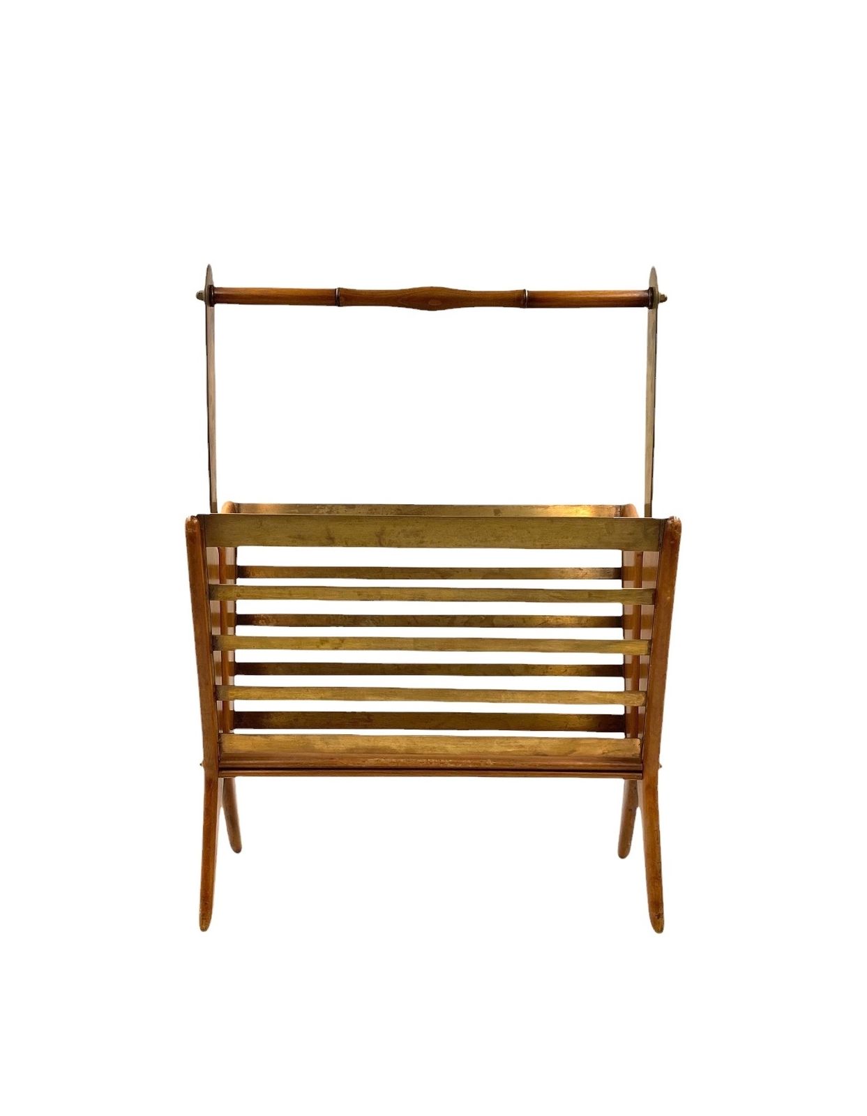 Mid Century Modern Brass Magazine Rack, Ico E Luisa Parisi  Italy 1950 photo furniture