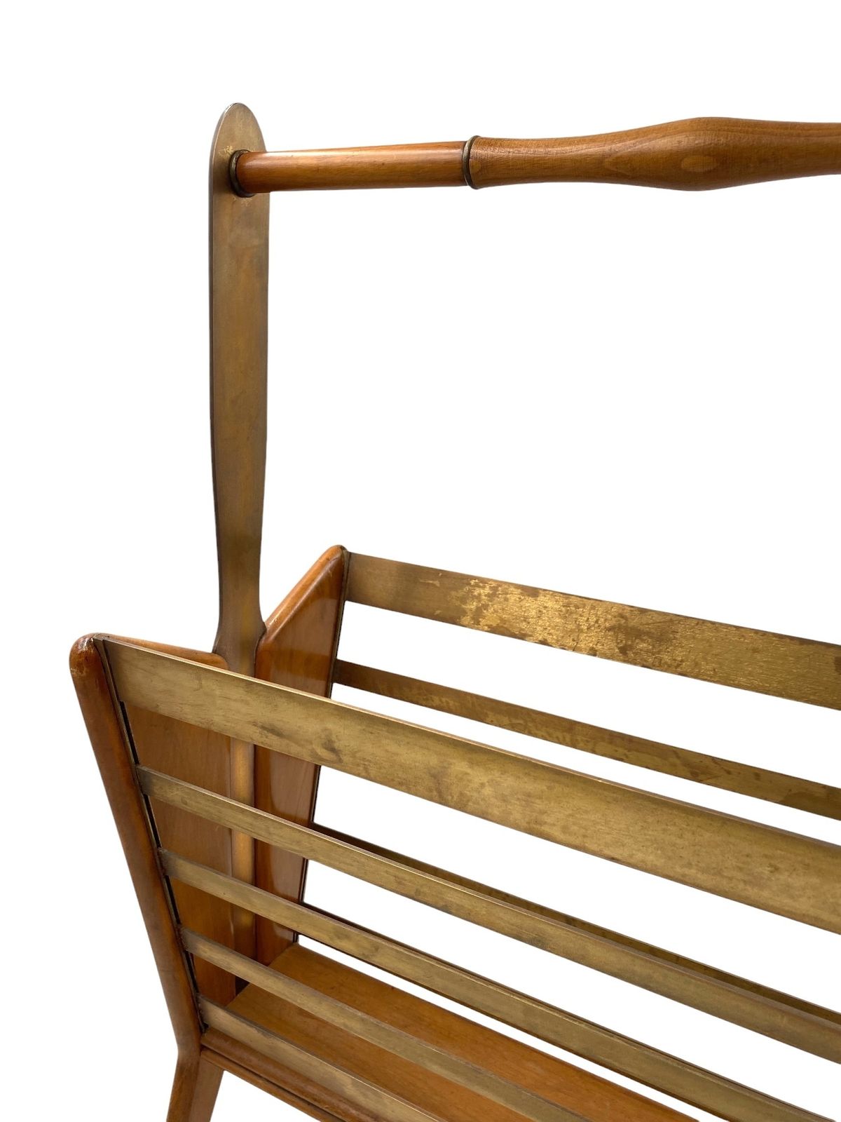 600.0 Mid Century Modern Brass Magazine Rack, Ico E Luisa Parisi  Italy 1950 photo