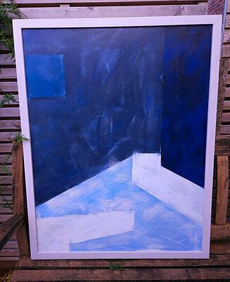 Very Large, Framed, Abstract Painting In Oil Pastels On Board