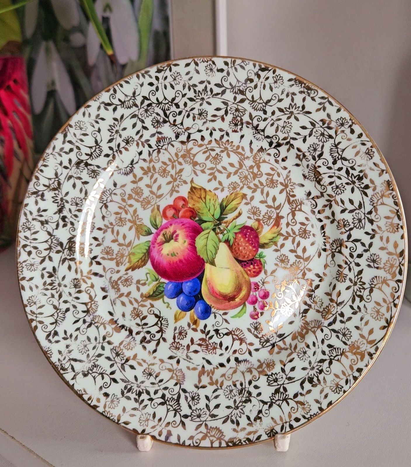 photo vinterior Set Of 4 1950's Imperial Bone China Tea Plates With 22 Kt Gold Decoration