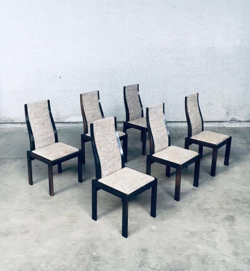 photo vinterior Stel Van 6 Postmoderne Italiaanse Design Eetkamerstoelen, Jaren 1970