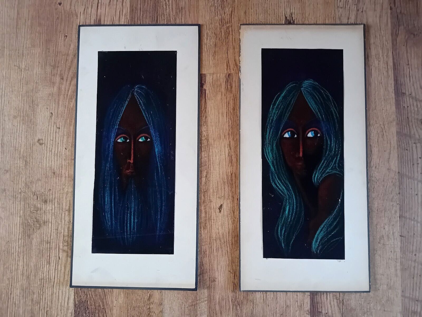 Delightful Pair Of Original 1960s Mid Century Portraits photo for sale