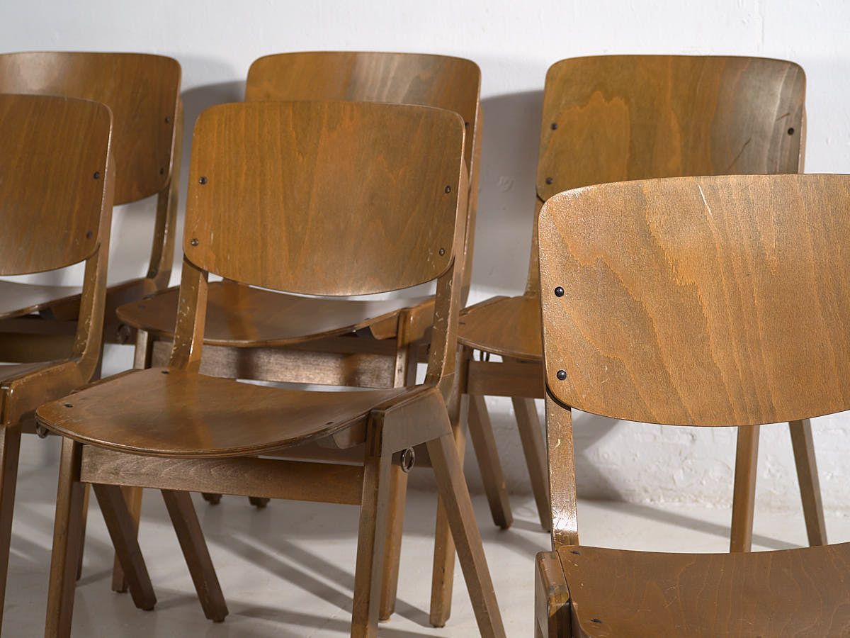 Vintage Thonet Dining Chairs (C.1950). Set Of 6 Pieces photo Furniture