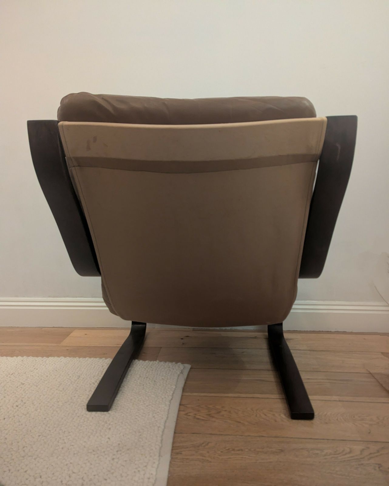 Pair Of Bentwood And Brown Leather Cantilever Chairs, Noboru Nakamura, Circa 1970 photo furniture