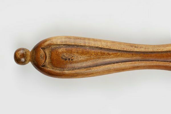 photo furniture Handcrafted Wooden Hand Held Mirror, France, 1950s