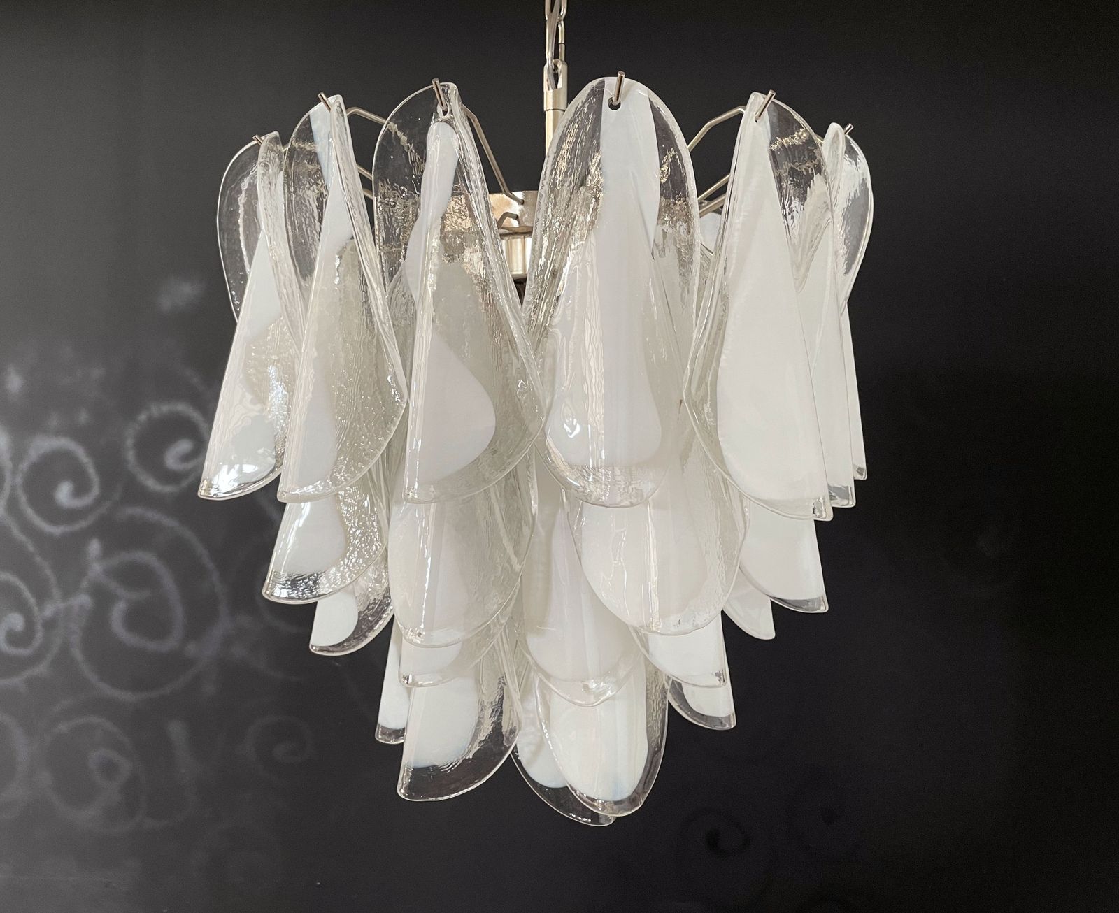 Italian Vintage Murano Chandelier   Mazzega   41 "Rondini" Glass