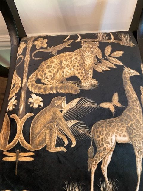 Animal Print Velvet Dining Chairs   Set Of 4/6 photo buy