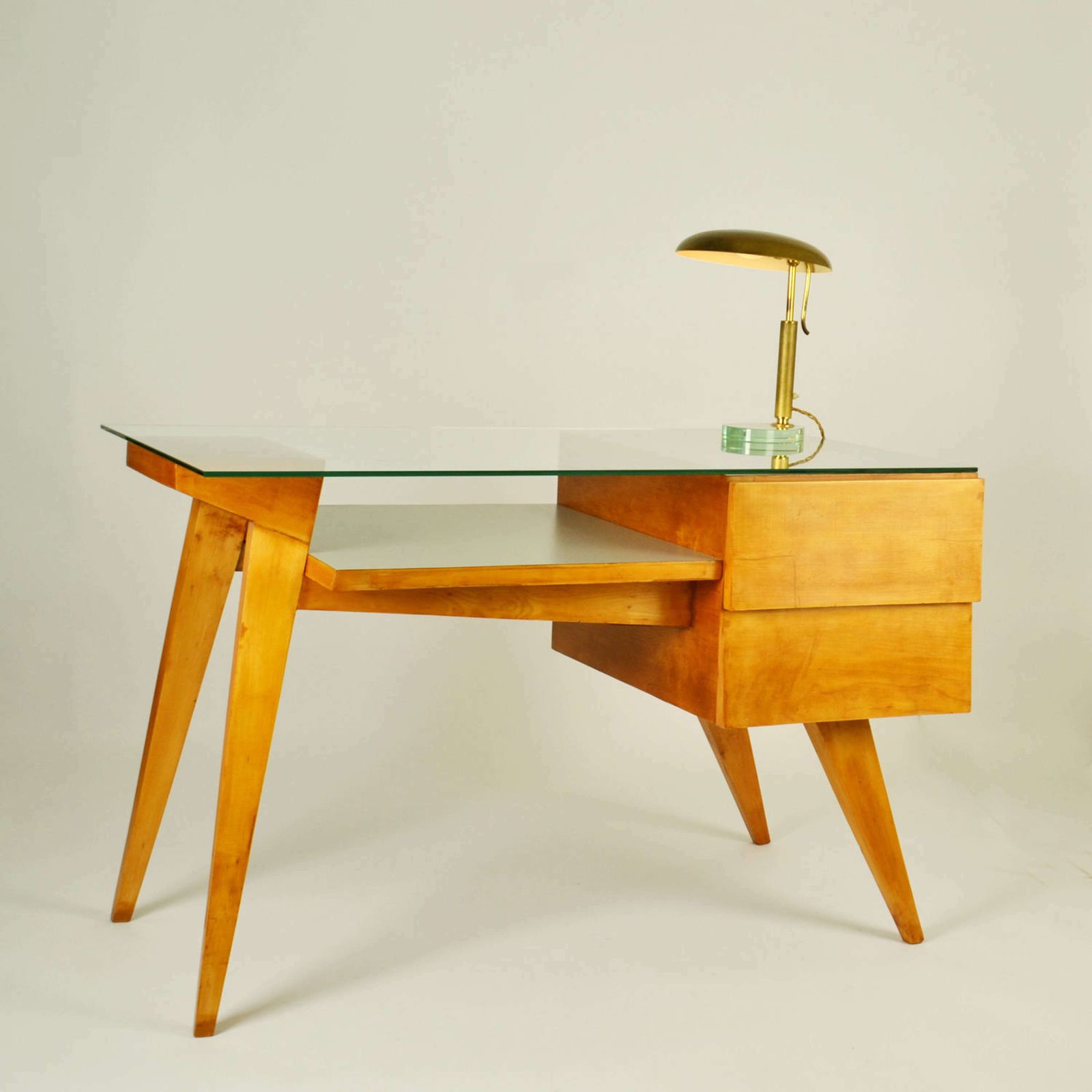 Furniture Italian 1950's Desk And Chair In The Manner Of Gio Ponti photo