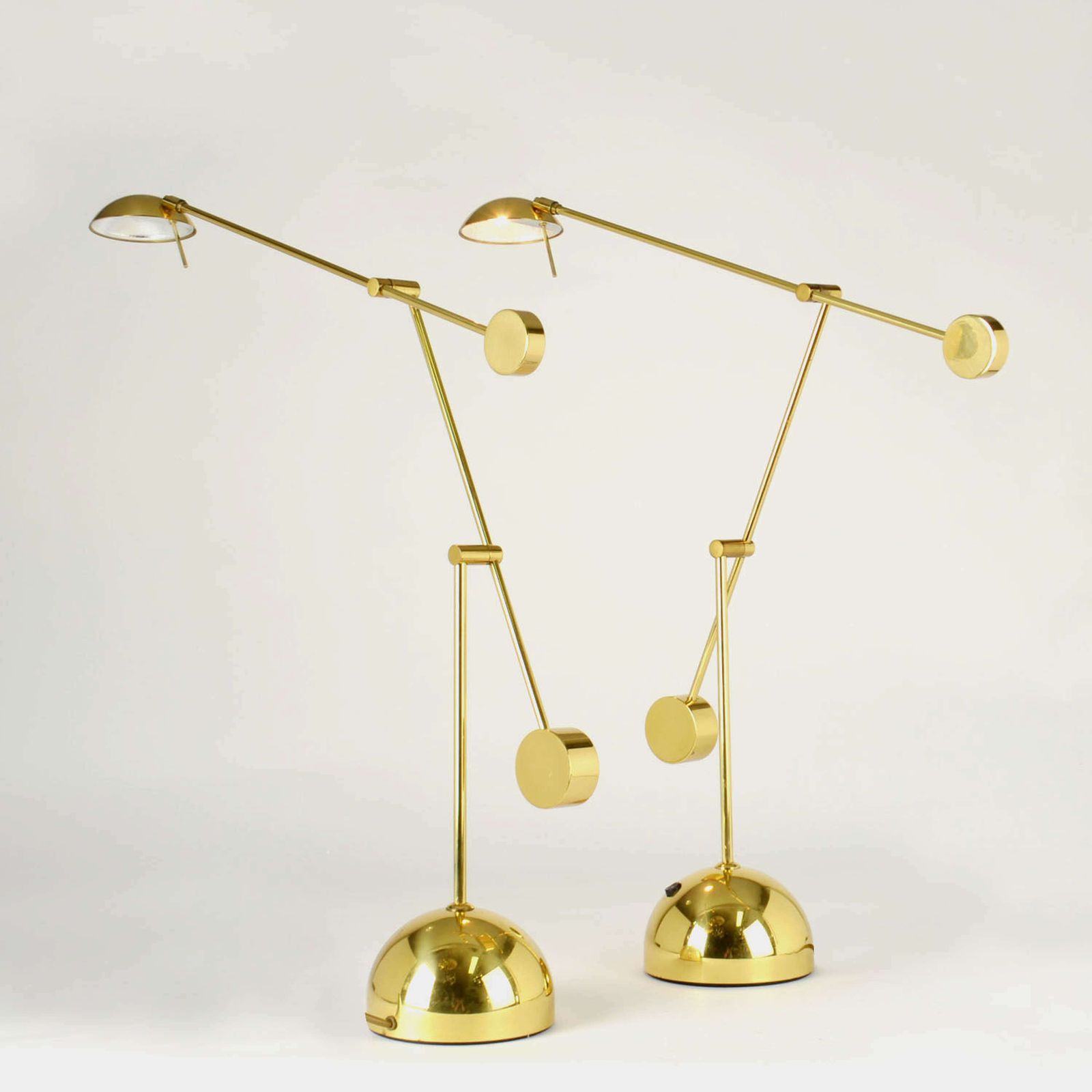 Pair Of Counter Balance Table Lamps Minimalist In Brass 1970s photo buy