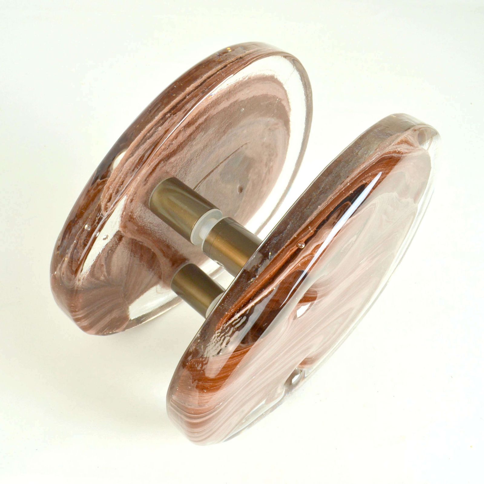 Architectural Pairs Of Pink Glass Push Pull Double Door Handles photo buy