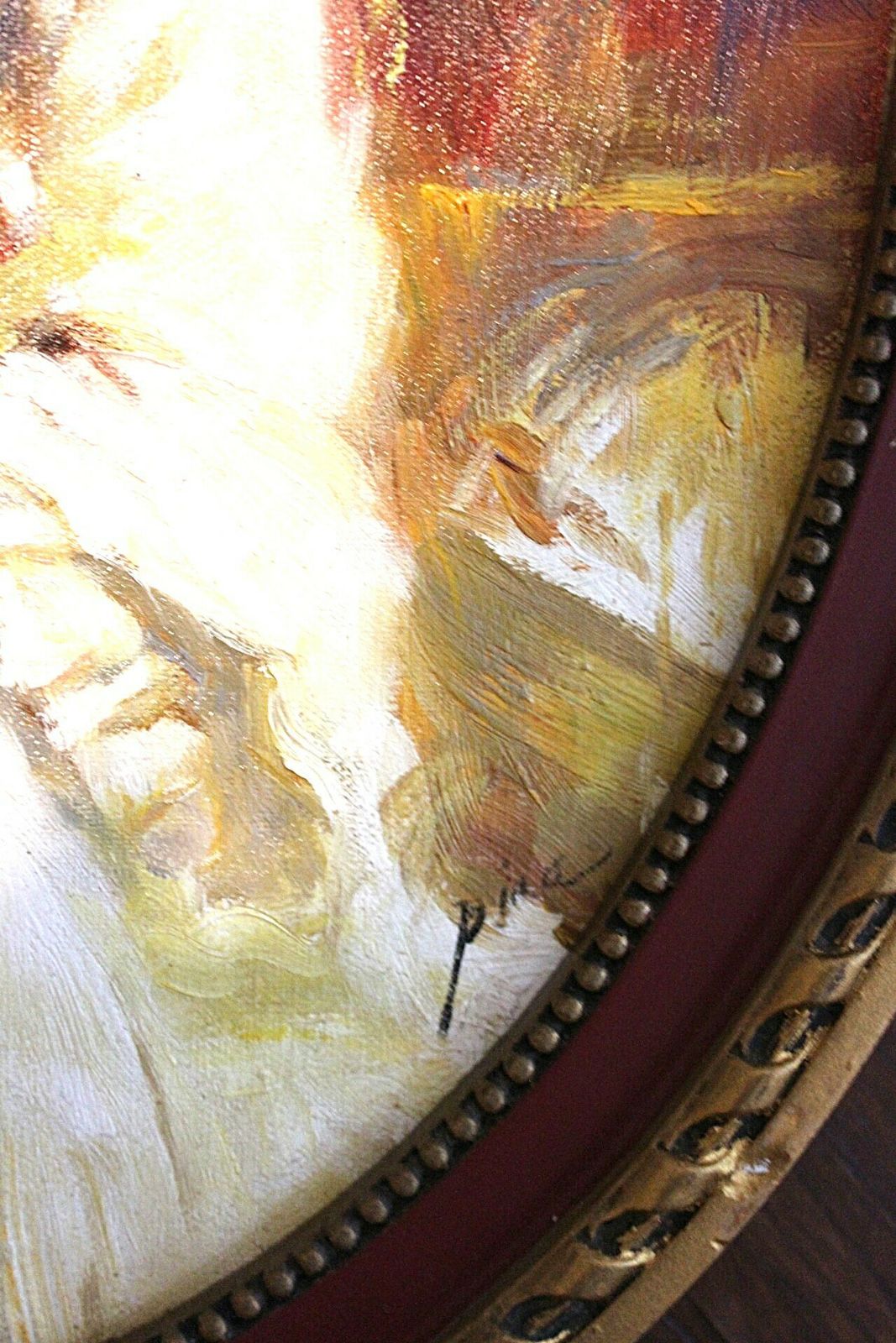 photo vinterior Italian Portrait Oil On Board Of A Italian Beautiy