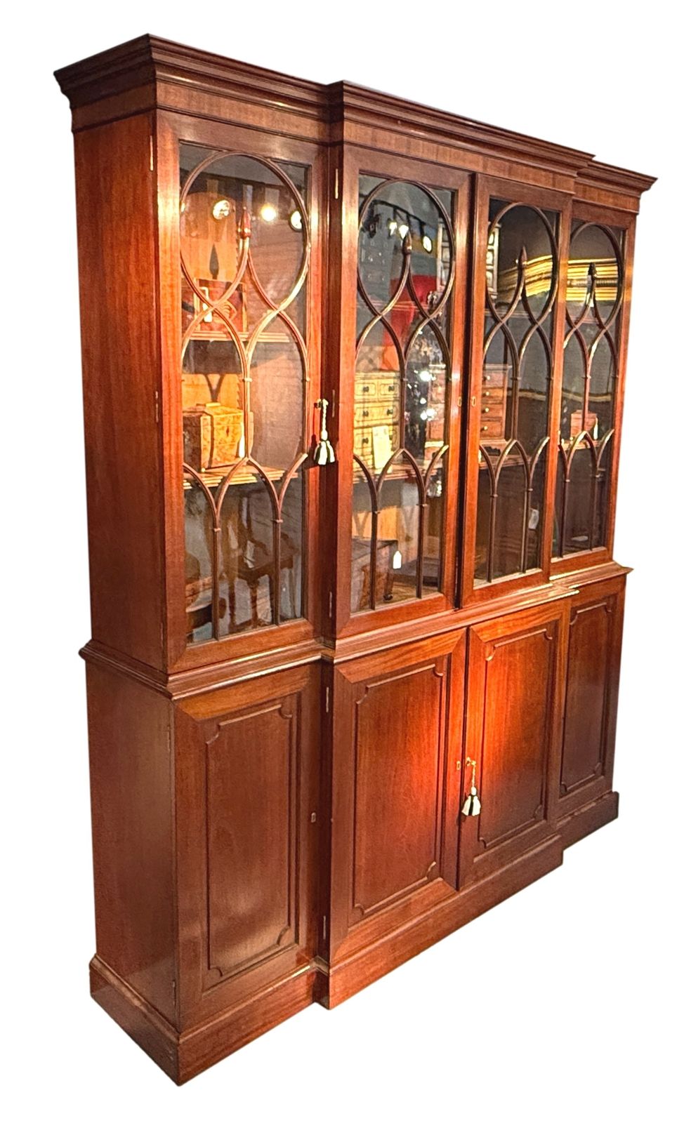 Georgian Mahogany Breakfront Library Bookcase (England, Circa 1800) photo for sale