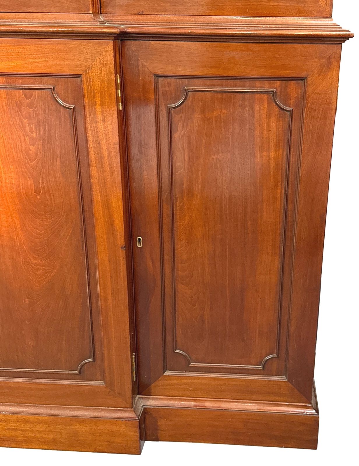 Furniture Georgian Mahogany Breakfront Library Bookcase (England, Circa 1800) photo