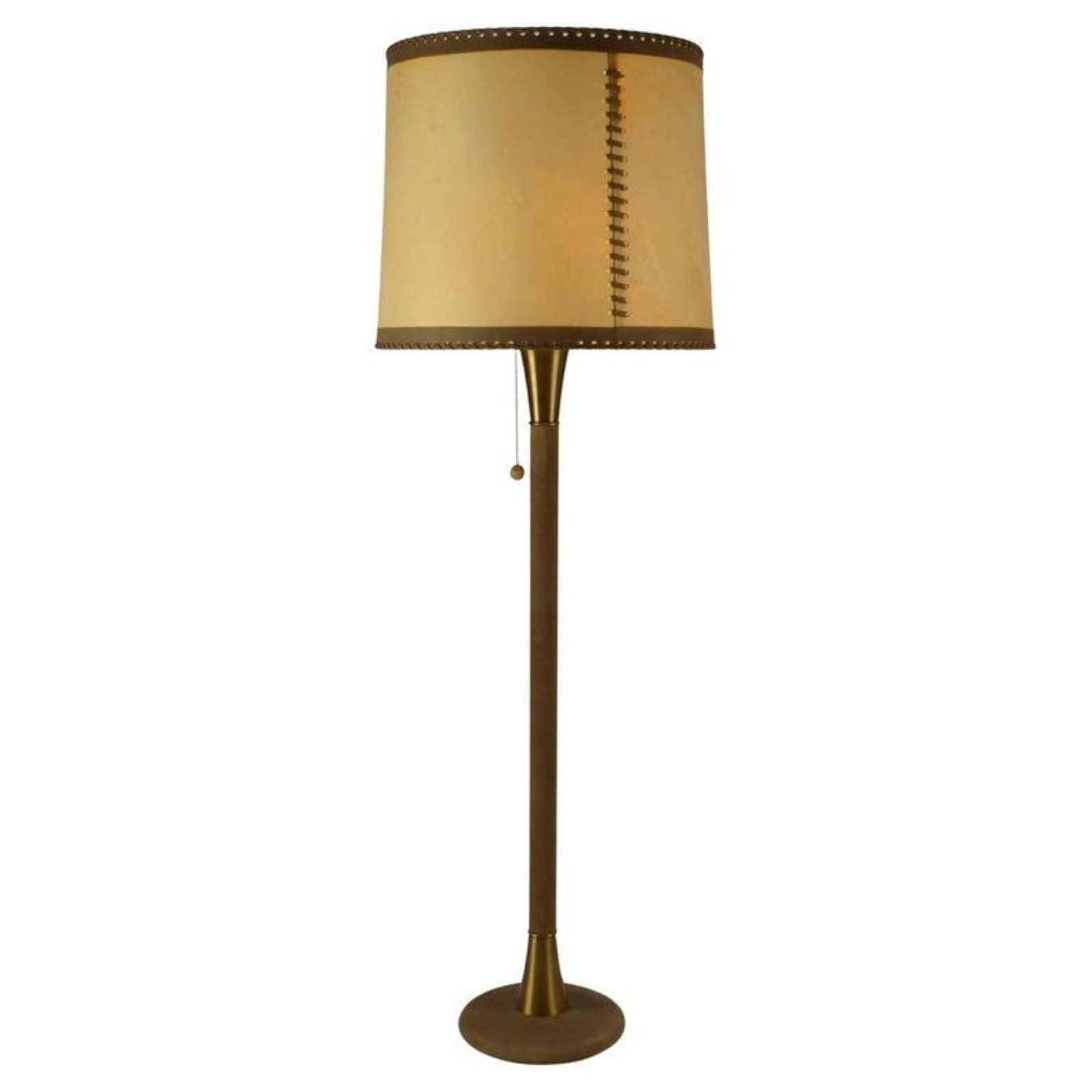 Charlotte Wawer Parchment Leather And Brass Floor Lamp 1960s