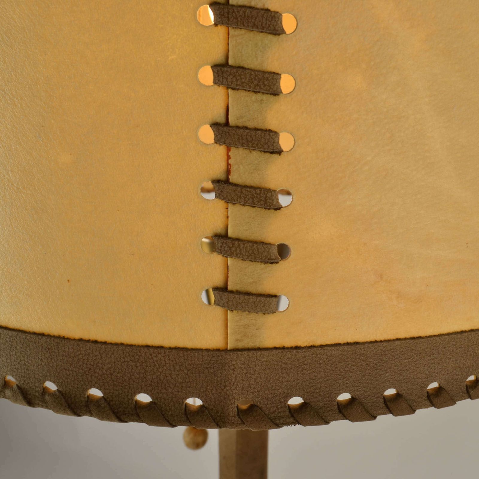 Charlotte Wawer Parchment Leather And Brass Floor Lamp 1960s photo Lighting