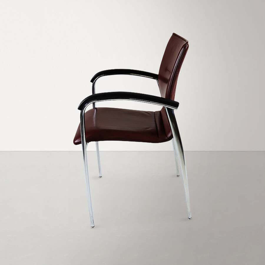 Brunner: Fina Meeting Chair Original Burgundy Leather   Refurbished photo for sale