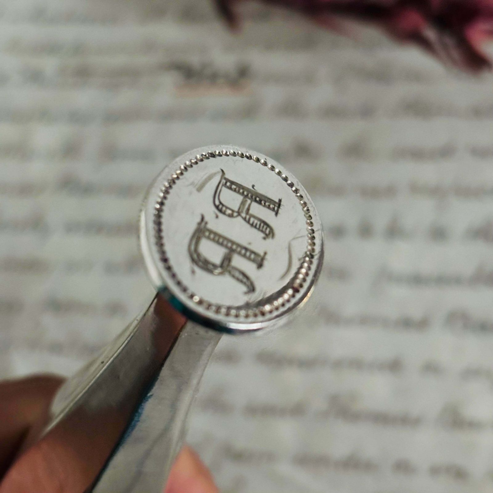 Antique Silver Plate Wax Seal Stamp photo 52.0