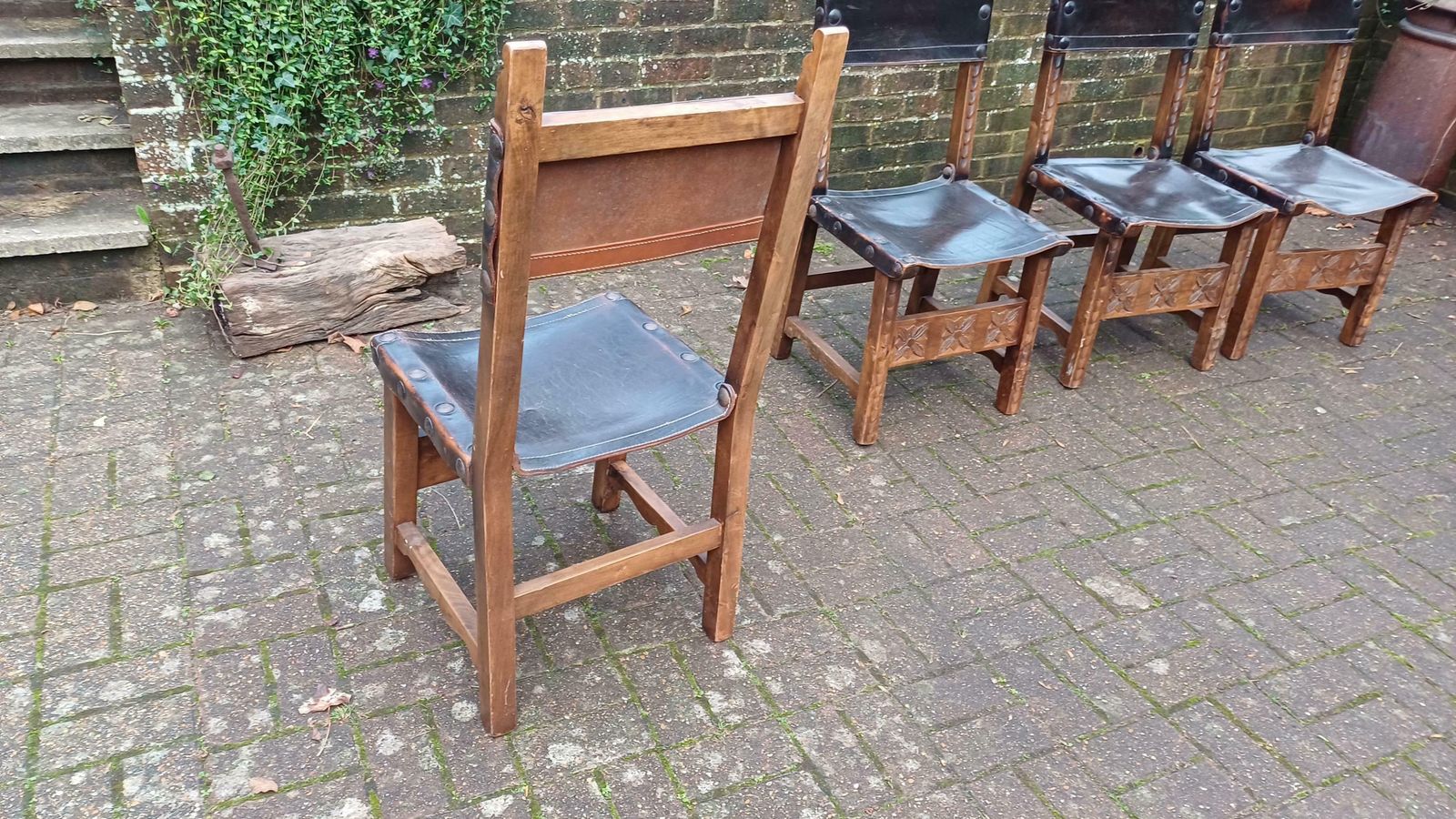 Elegant Set Of Four Handcrafted Hardwood Kitchen Or Dining Chairs – Southern European Style photo for sale