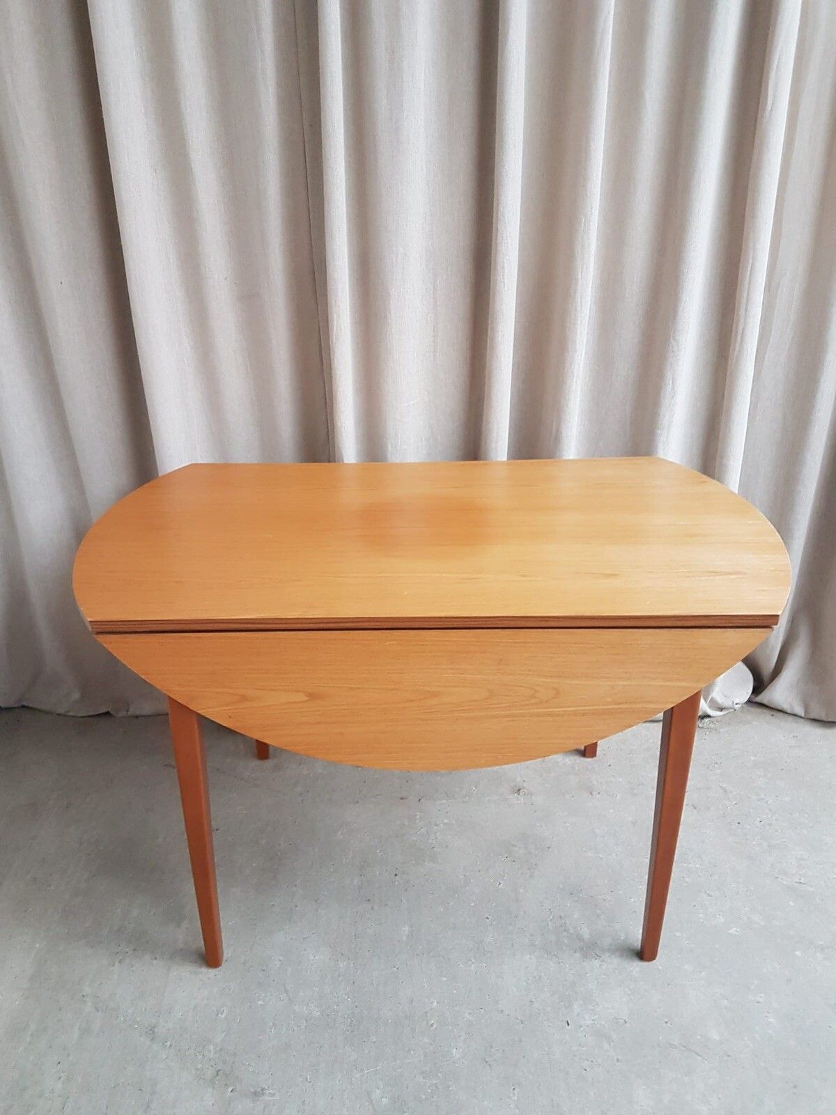 Vtg Mid Century Drop Leaf Oak Effect Extending Dining Table Danish Retro R655 photo vintage