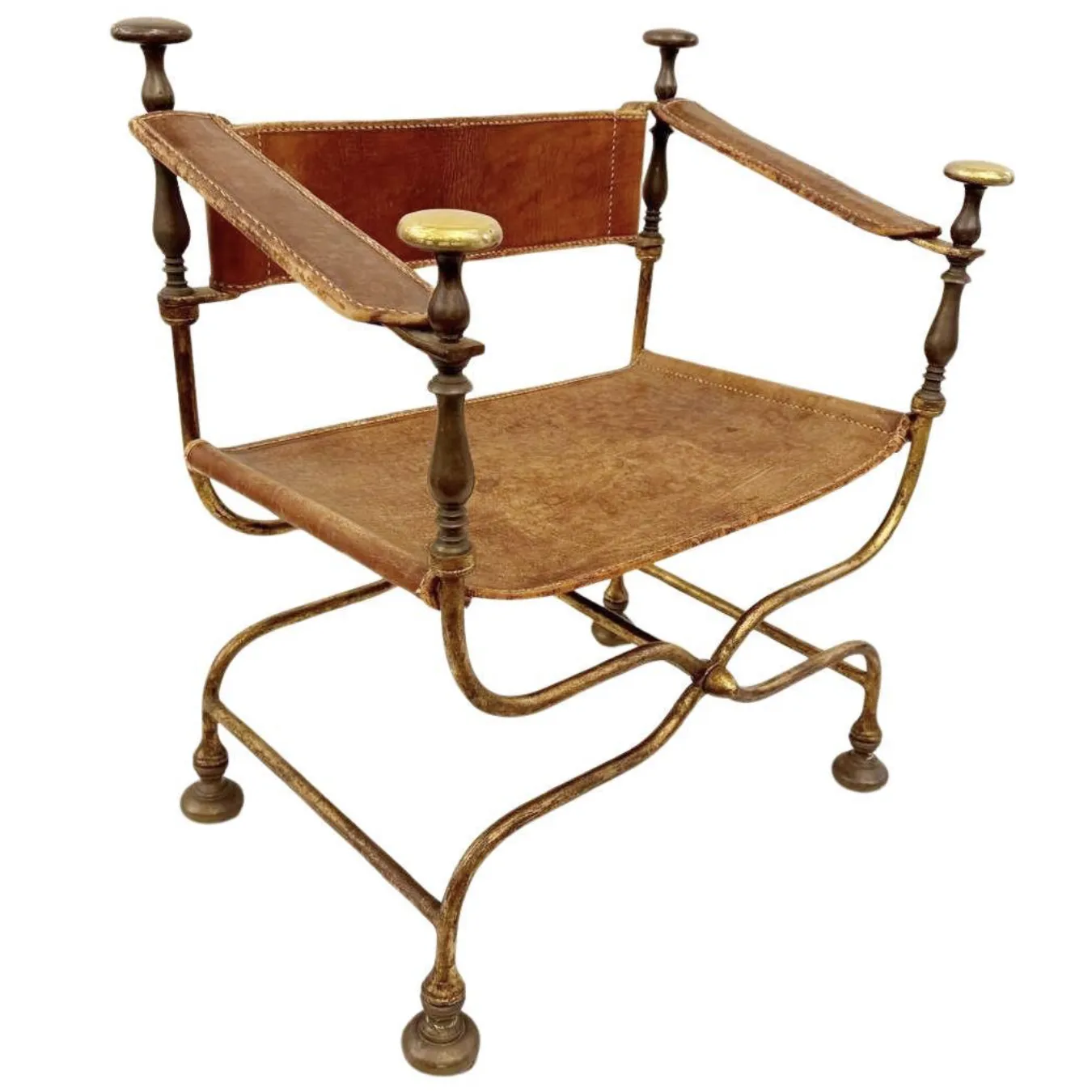 Curule Armchair, Circa 1940, 1940s