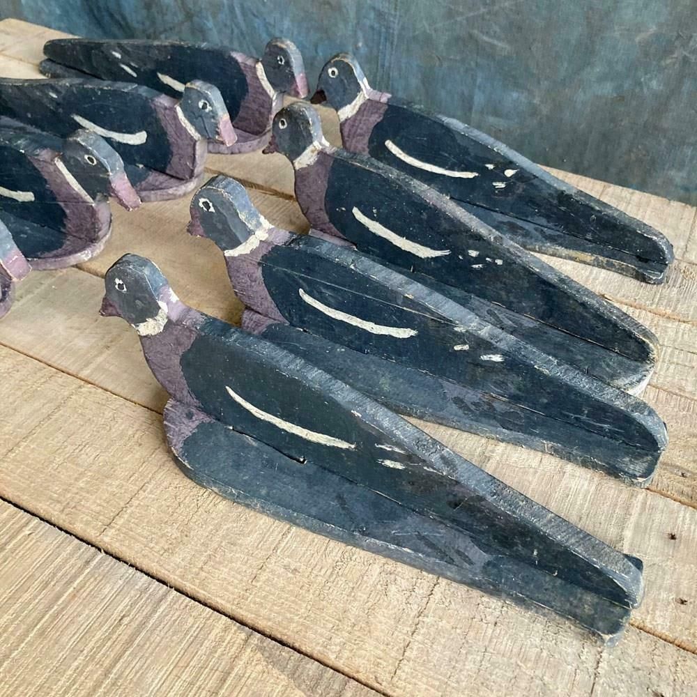 175.0 Naive Wooden Pigeon Decoys, 1930s photo