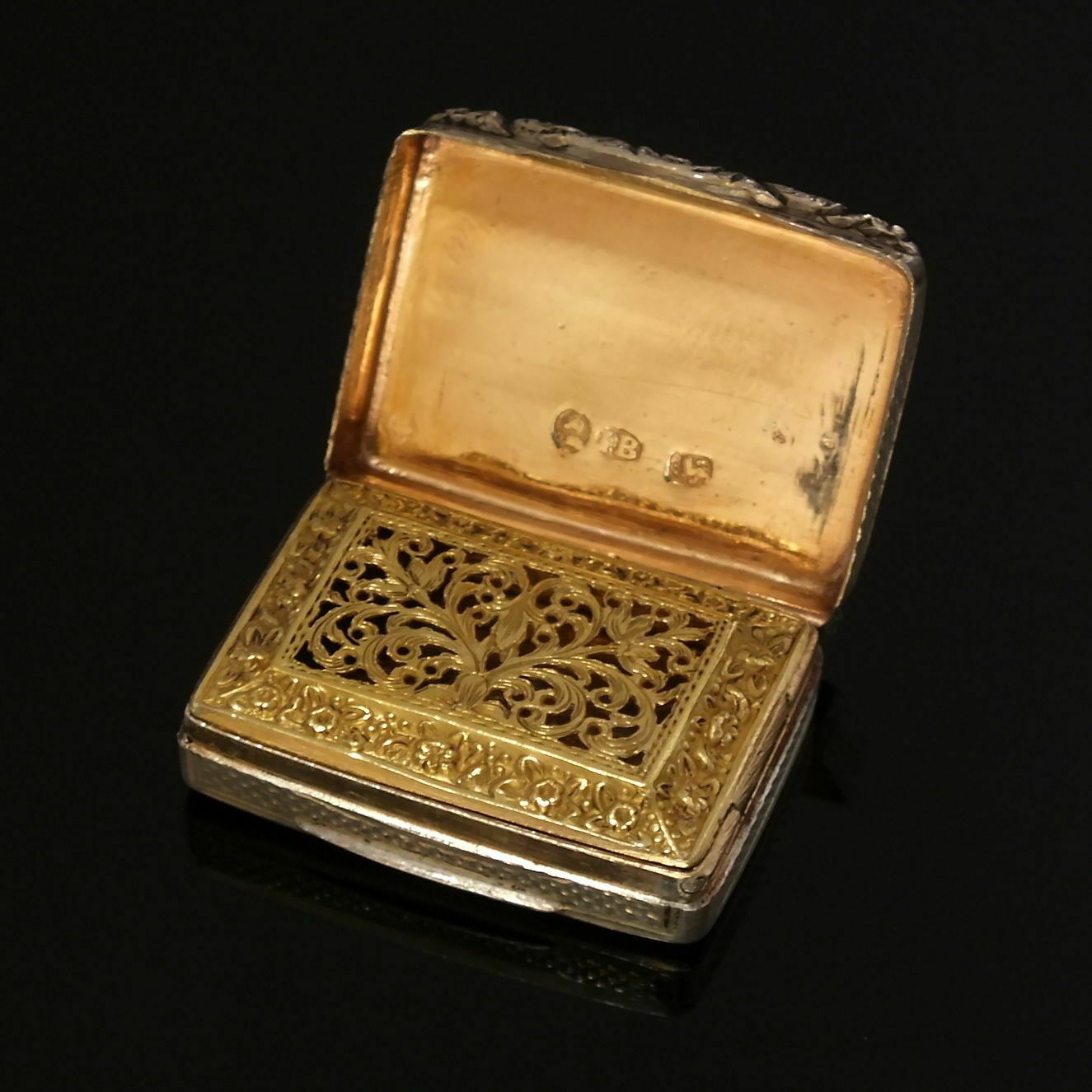 Rare Georgian Silver Vinaigrette By John Bettridge Birmingham 1828 photo vinterior