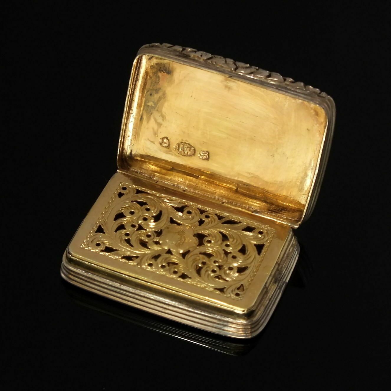 Georgian Silver Vinaigrette By Joseph Willmore Birmingham 1832 photo vinterior
