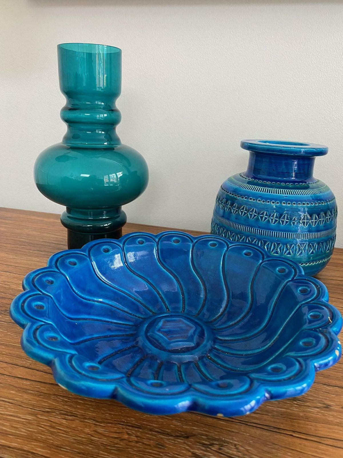 photo furniture Italian Mid Century Bitossi Pottery Bowl Rimini Blue Aldo Londi 1960s 70s Interior Design
