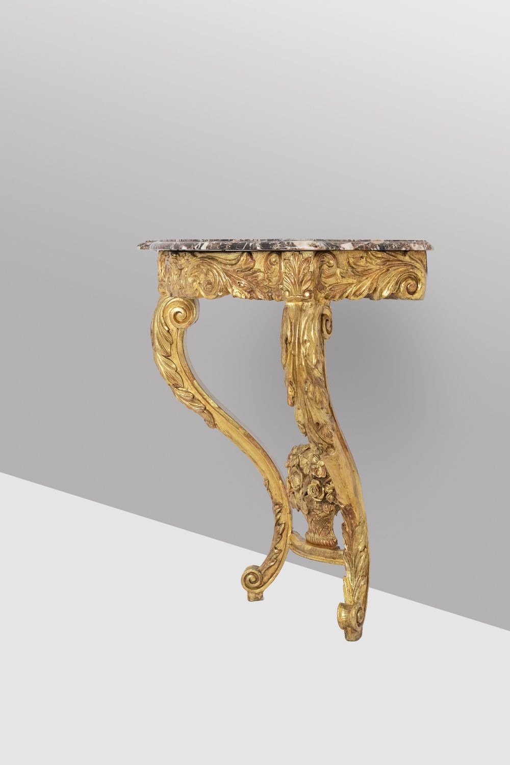 Console In Gilded And Carved Wood From The Louis XV Period. Circa 1880. photo vintage