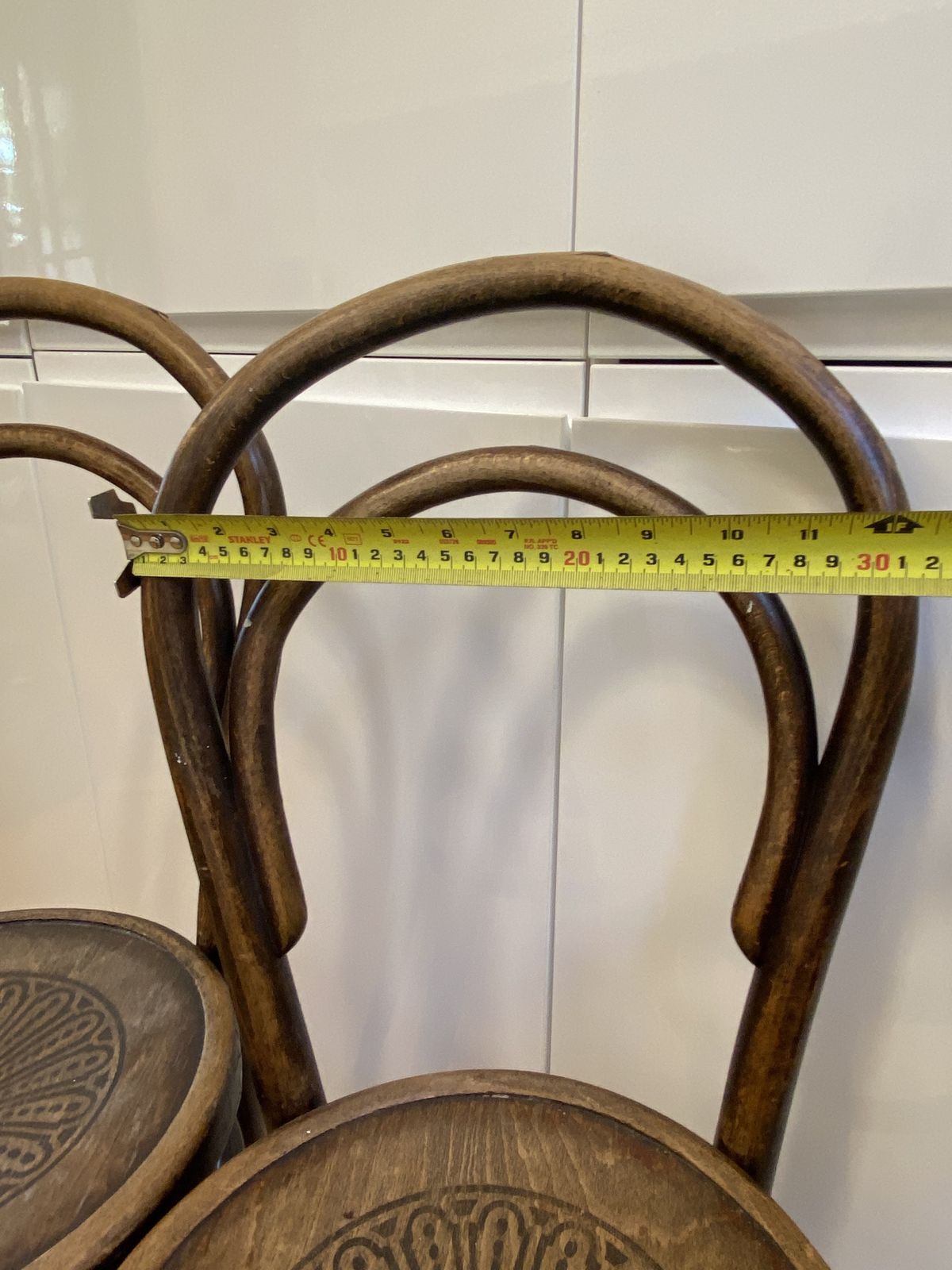 photo for sale Pair Of Tall, Elegant, Unusual, Victorian Bar / Bistro Bentwood Chairs In Beech