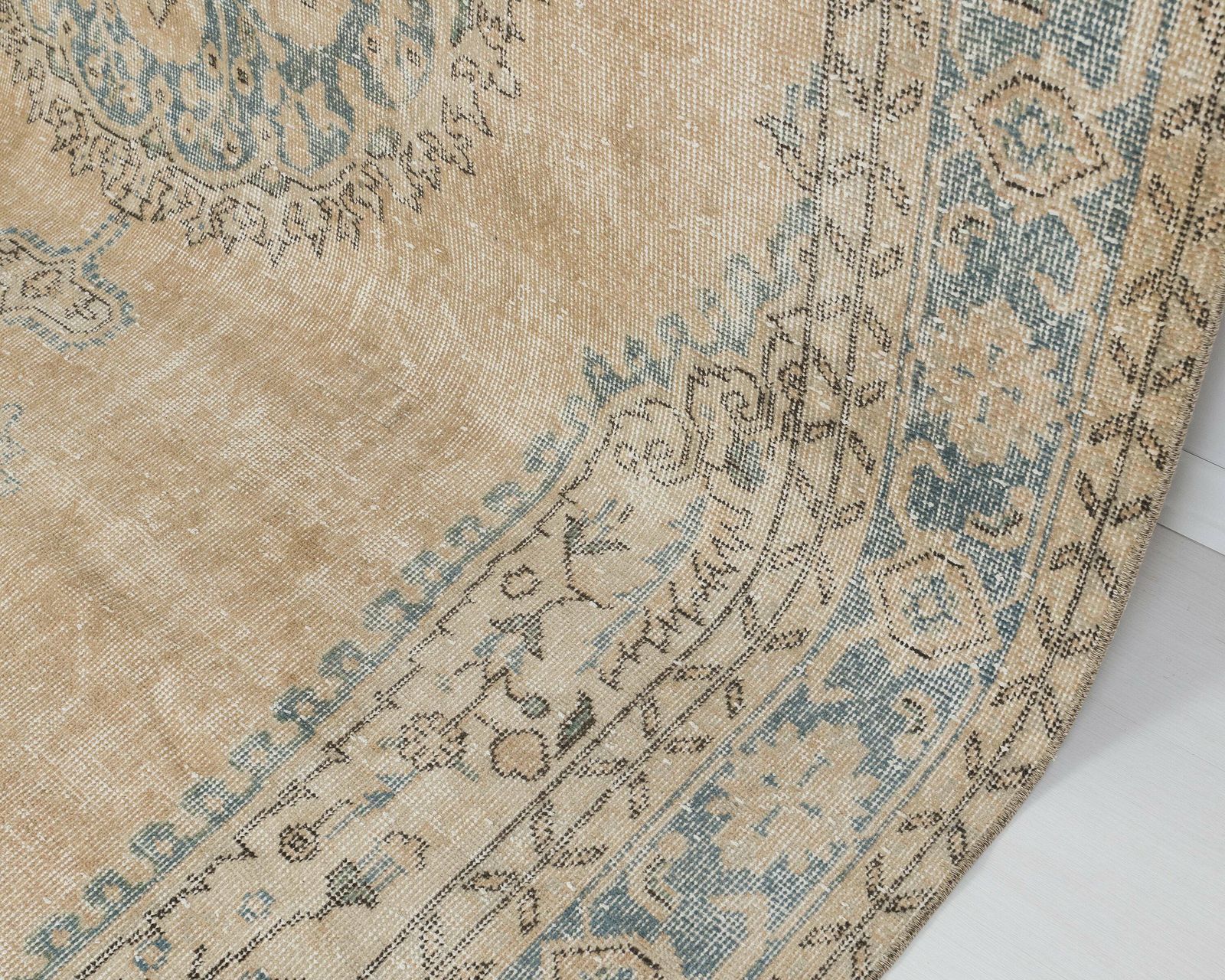 6.9 X 11.2 Vintage Rug, Muted Oushak Rug, Turkish Rug, Naturel Rug, Anatolian Rug, Oversized Rug, Area Rug, Antique Handmade Rug, Sku: A4069 photo vinterior