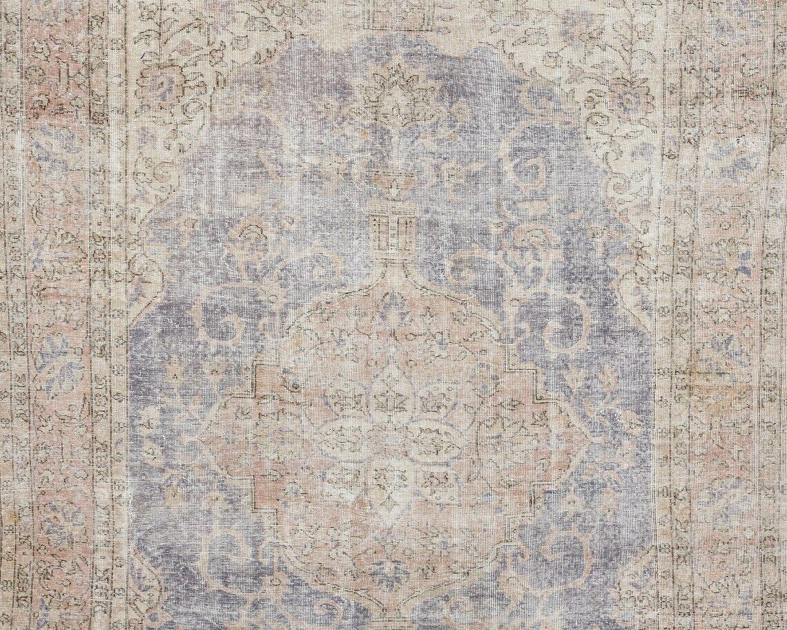 Vintage Rug Turkish Rug Faded Rug Muted Rug Oushak Rug Area Rug Turkey Rug Antique Rug Handmade Rug Area Rug photo for sale