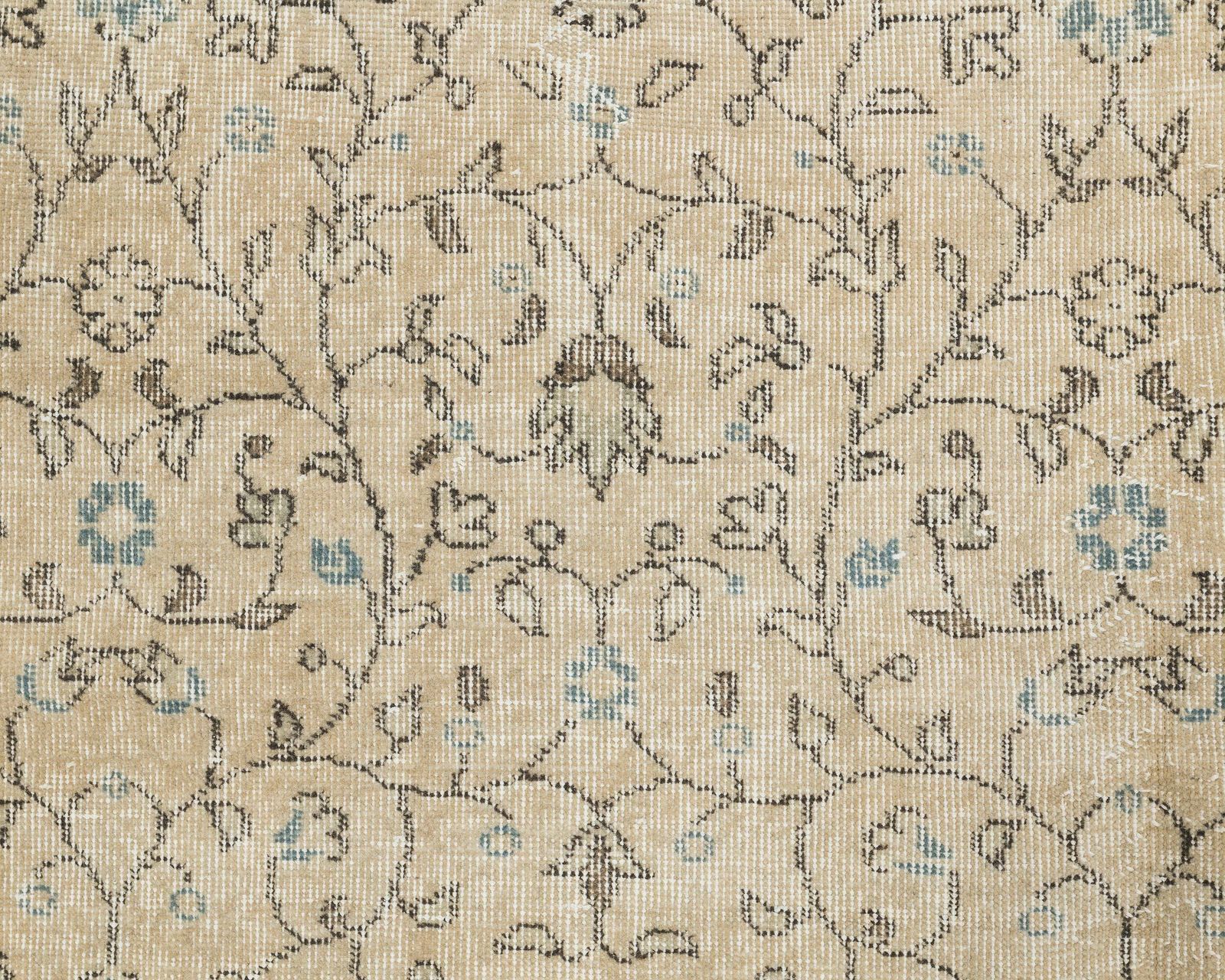 Neutral Turkish Rug, 7x10 Vintage Rug, Low Pile Rug, Floral Rug, Anatolian Rug, Area Rug, Living Room Rug, Antique Rug, Handmade Rug, A4036 photo buy
