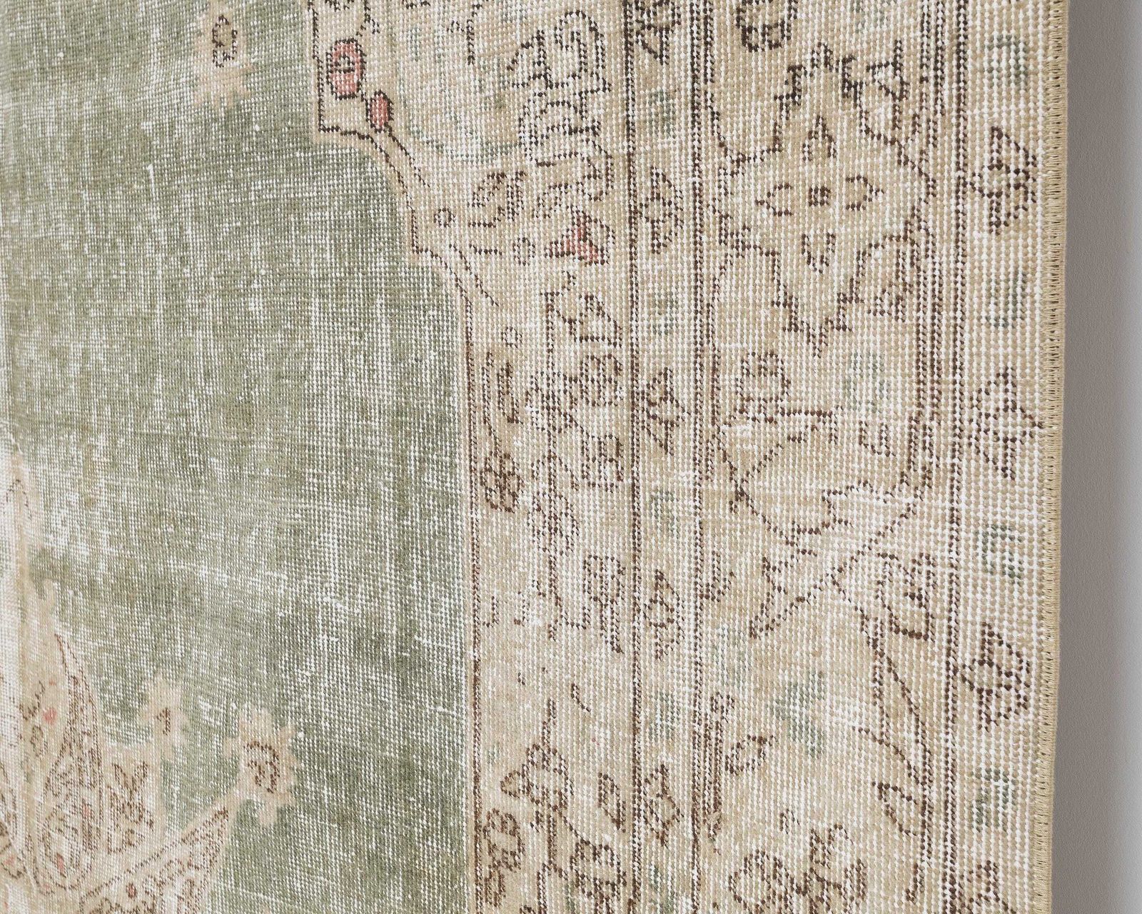 6.3x9.3 Vintage Turkish Rug, Green Rug, Low Pile Rug, Antique Rug, Anatolian Rug, Neutral Rug, Living Room Rug, Handmade Rug, Entryway Rug , photo furniture