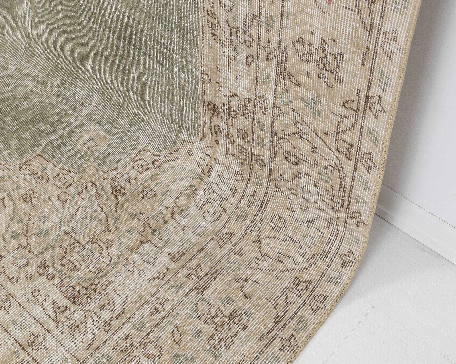 6.3x9.3 Vintage Turkish Rug, Green Rug, Low Pile Rug, Antique Rug, Anatolian Rug, Neutral Rug, Living Room Rug, Handmade Rug, Entryway Rug , photo vinterior